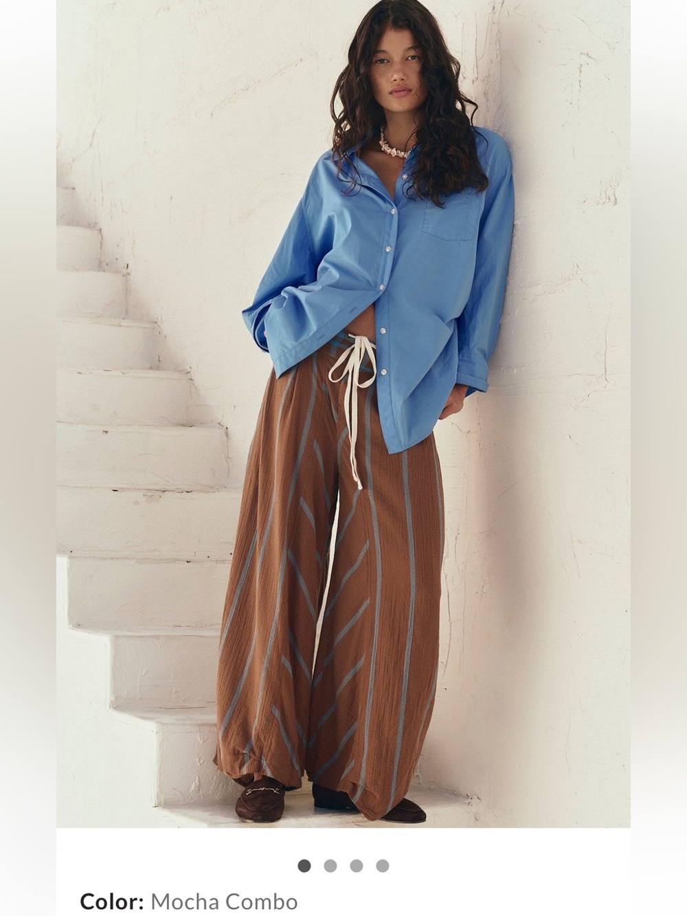 Free People Polished Tides Pants in Mocha Combo